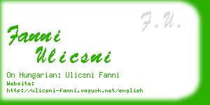 fanni ulicsni business card